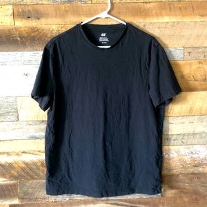 H&M Regular Fit Blank Black T-Shirt
